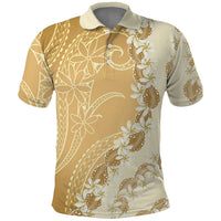 Heiva i Tahiti Polo Shirt Tahitian Tiare Maori Cowrie Lei Brown LT14 Brown - Polynesian Pride