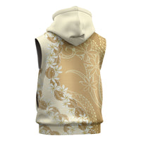 Heiva i Tahiti Sleeveless Hoodie Tahitian Tiare Maori Cowrie Lei Brown LT14 - Polynesian Pride