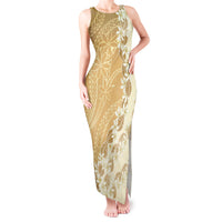 Heiva i Tahiti Tank Maxi Dress Tahitian Tiare Maori Cowrie Lei Brown LT14 Women Brown - Polynesian Pride