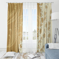 Heiva i Tahiti Window Curtain Tahitian Tiare Maori Cowrie Lei Brown