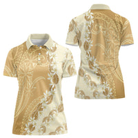 Heiva i Tahiti Women Polo Shirt Tahitian Tiare Maori Cowrie Lei Brown LT14 - Polynesian Pride