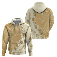 Heiva i Tahiti Zip Hoodie Tahitian Tiare Maori Cowrie Lei Brown LT14 - Polynesian Pride
