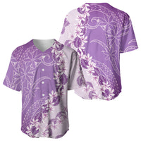 Heiva i Tahiti Baseball Jersey Tahitian Tiare Maori Cowrie Lei Purple LT14 - Polynesian Pride