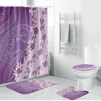 Heiva i Tahiti Bathroom Set Tahitian Tiare Maori Cowrie Lei Purple LT14 Bathroom Set (4 pcs) Purple - Polynesian Pride