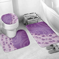 Heiva i Tahiti Bathroom Set Tahitian Tiare Maori Cowrie Lei Purple LT14 Mat Set Only (3 pcs) One Size Purple - Polynesian Pride