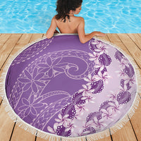 Heiva i Tahiti Beach Blanket Tahitian Tiare Maori Cowrie Lei Purple LT14 - Polynesian Pride