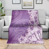 Heiva i Tahiti Blanket Tahitian Tiare Maori Cowrie Lei Purple