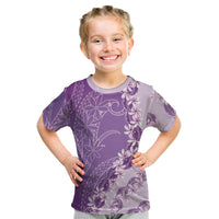 Heiva i Tahiti Kid T Shirt Tahitian Tiare Maori Cowrie Lei Purple LT14 Purple - Polynesian Pride