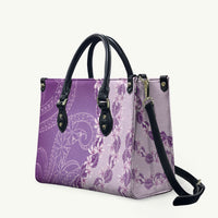 Heiva i Tahiti Leather Bag Tahitian Tiare Maori Cowrie Lei Purple LT14 Purple - Polynesian Pride