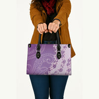 Heiva i Tahiti Leather Bag Tahitian Tiare Maori Cowrie Lei Purple LT14 - Polynesian Pride