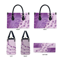 Heiva i Tahiti Leather Bag Tahitian Tiare Maori Cowrie Lei Purple LT14 - Polynesian Pride