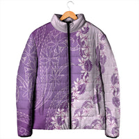 Heiva i Tahiti Padded Jacket Tahitian Tiare Maori Cowrie Lei Purple LT14 - Polynesian Pride