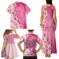 Heiva i Tahiti Family Matching Tank Maxi Dress and Hawaiian Shirt Tahitian Tiare Maori Cowrie Lei Pink LT14 - Polynesian Pride