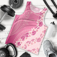 Heiva i Tahiti Men Tank Top Tahitian Tiare Maori Cowrie Lei Pink LT14 - Polynesian Pride