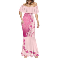 Heiva i Tahiti Mermaid Dress Tahitian Tiare Maori Cowrie Lei Pink LT14 - Polynesian Pride
