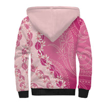 Heiva i Tahiti Sherpa Hoodie Tahitian Tiare Maori Cowrie Lei Pink LT14 - Polynesian Pride