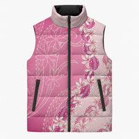 Heiva i Tahiti Sleeveless Puffer Jacket Tahitian Tiare Maori Cowrie Lei Pink LT14 Unisex Pink - Polynesian Pride