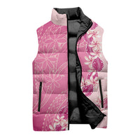 Heiva i Tahiti Sleeveless Puffer Jacket Tahitian Tiare Maori Cowrie Lei Pink LT14 - Polynesian Pride