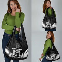 New Zealand Silver Fern Rugby Grocery Bag Haka Dance With Aotearoa Maori Pattern