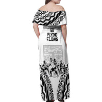 Fiji Tapa Rugby Family Matching Off Shoulder Maxi Dress and Hawaiian Shirt Cibi Dance With Fijian Pattern LT14 - Polynesian Pride