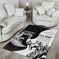 New Zealand And Fiji Tapa Rugby Area Rug Haka Dance Mix Cibi Dance Together LT14 - Polynesian Pride