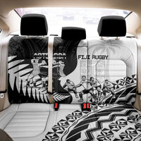 New Zealand And Fiji Tapa Rugby Back Car Seat Cover Haka Dance Mix Cibi Dance Together LT14 - Polynesian Pride