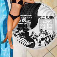 New Zealand And Fiji Tapa Rugby Beach Blanket Haka Dance Mix Cibi Dance Together LT14 - Polynesian Pride