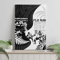 New Zealand And Fiji Tapa Rugby Canvas Wall Art Haka Dance Mix Cibi Dance Together LT14 - Polynesian Pride