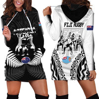 New Zealand And Fiji Tapa Rugby Hoodie Dress Haka Dance Mix Cibi Dance Together LT14 - Polynesian Pride