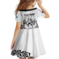 New Zealand And Fiji Tapa Rugby Kid Short Sleeve Dress Haka Dance Mix Cibi Dance Together LT14 - Polynesian Pride