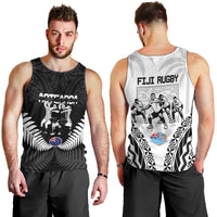 New Zealand And Fiji Tapa Rugby Men Tank Top Haka Dance Mix Cibi Dance Together LT14 - Polynesian Pride
