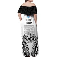 New Zealand And Fiji Tapa Rugby Off Shoulder Maxi Dress Haka Dance Mix Cibi Dance Together LT14 - Polynesian Pride