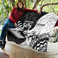 New Zealand And Fiji Tapa Rugby Quilt Haka Dance Mix Cibi Dance Together LT14 - Polynesian Pride