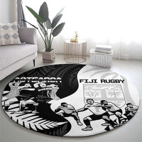 New Zealand And Fiji Tapa Rugby Round Carpet Haka Dance Mix Cibi Dance Together LT14 - Polynesian Pride