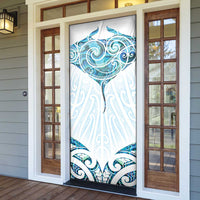 New Zealand Manta Ray Tattoo Door Cover Aotearoa Maori Haehae Paua Shell LT14 - Polynesian Pride