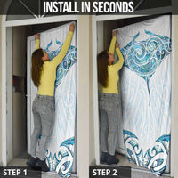 New Zealand Manta Ray Tattoo Door Cover Aotearoa Maori Haehae Paua Shell LT14 - Polynesian Pride