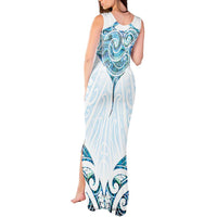 New Zealand Manta Ray Tattoo Tank Maxi Dress Aotearoa Maori Haehae Paua Shell LT14 - Polynesian Pride