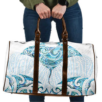 New Zealand Manta Ray Tattoo Travel Bag Aotearoa Maori Haehae Paua Shell LT14 White - Polynesian Pride