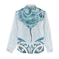 New Zealand Manta Ray Tattoo Women Casual Shirt Aotearoa Maori Haehae Paua Shell LT14 - Polynesian Pride