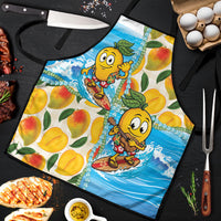 Aloha Hawaii Summer Apron Hawaiian Lei Surfing Mango Palaka Motifs LT14 Blue - Polynesian Pride