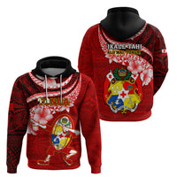 Tonga Rugby Hoodie Ikale Tahi Tongan Ngatu Pattern With Dabbing Ball LT14 - Polynesian Pride