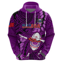Samoa Rugby Hoodie Manu Samoa Ula Fala Dabbing Ball Polynesian Purple Version LT14 - Polynesian Pride