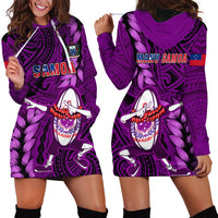 Samoa Rugby Hoodie Dress Manu Samoa Ula Fala Dabbing Ball Polynesian Purple Version LT14 - Polynesian Pride