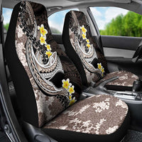 Brown and Black Hawaii Shark Tattoo Car Seat Cover Puakenikeni Lei Plumeria Polynesian Pattern LT14 - Polynesian Pride
