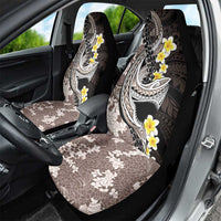 Brown and Black Hawaii Shark Tattoo Car Seat Cover Puakenikeni Lei Plumeria Polynesian Pattern LT14 - Polynesian Pride
