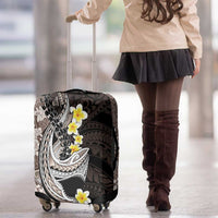 Brown and Black Hawaii Shark Tattoo Luggage Cover Puakenikeni Lei Plumeria Polynesian Pattern LT14 - Polynesian Pride