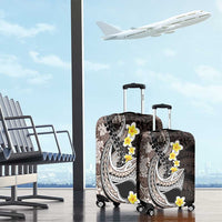 Brown and Black Hawaii Shark Tattoo Luggage Cover Puakenikeni Lei Plumeria Polynesian Pattern LT14 - Polynesian Pride
