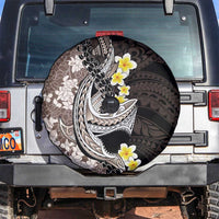 Brown and Black Hawaii Shark Tattoo Spare Tire Cover Puakenikeni Lei Plumeria Polynesian Pattern LT14 Black - Polynesian Pride