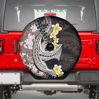 Brown and Black Hawaii Shark Tattoo Spare Tire Cover Puakenikeni Lei Plumeria Polynesian Pattern LT14 - Polynesian Pride