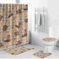 Khaki Palaka Hawaii Cowboy Bathroom Set Puakenikeni Lei Paniolo Papale Seamless Vibes LT14 Bathroom Set (4 pcs) Khaki - Polynesian Pride